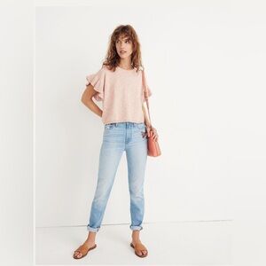 EUC! Madewell Ruffle Sleeve Sweater Tee. Size medium